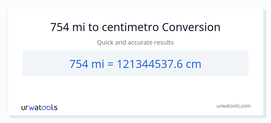 Conversione da 754 miglia a Centimetri