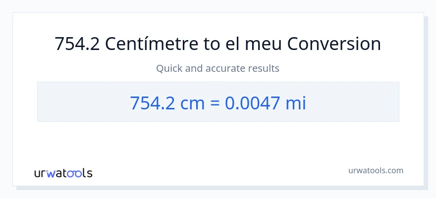 Conversió de 754.2 Centímetres a milles