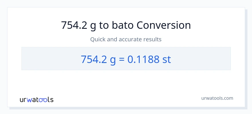 754.2 Gramo patungong Mga bato na conversion