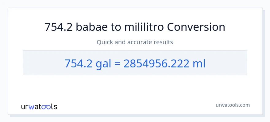 754.2 Mga galon patungong mga mililitro na conversion