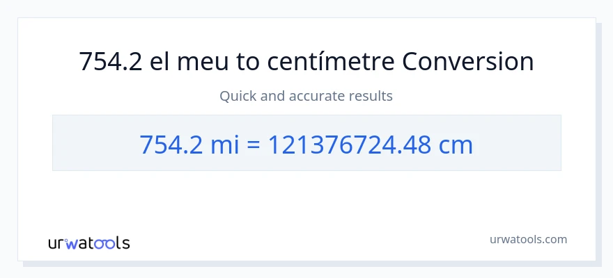 Conversió de 754.2 milles a Centímetres