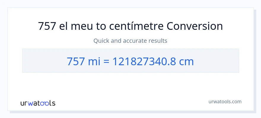 Conversió de 757 milles a Centímetres