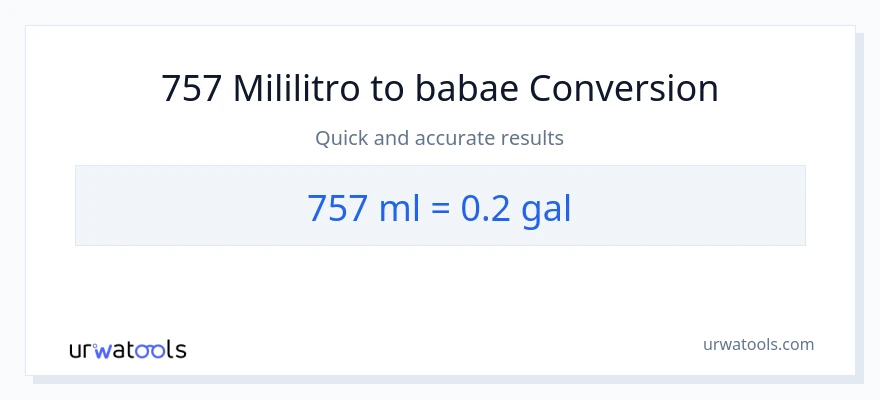 757 mga mililitro patungong Mga galon na conversion