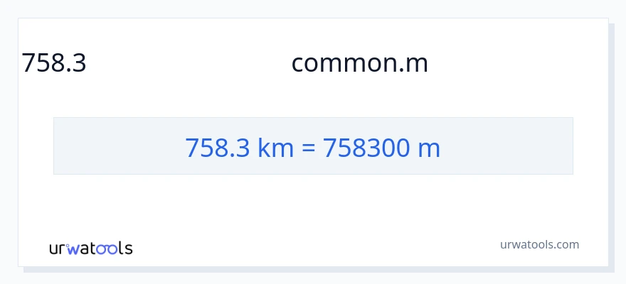 758.3 կիլոմետրեր-ից Հաշվիչներ փոխակերպում