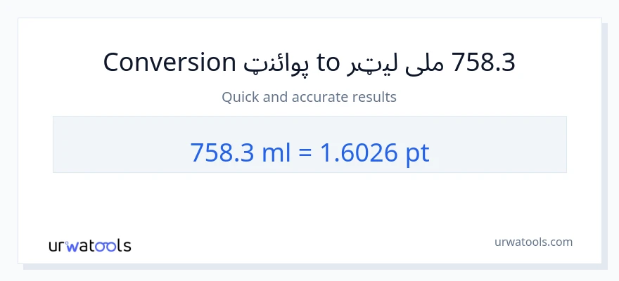 758.3 ملی لیټرونه ته Pints بدلون