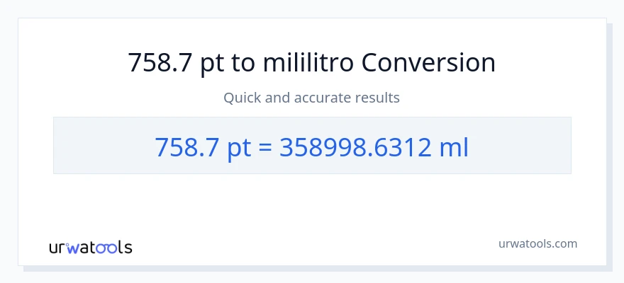 758.7 Pints patungong mga mililitro na conversion
