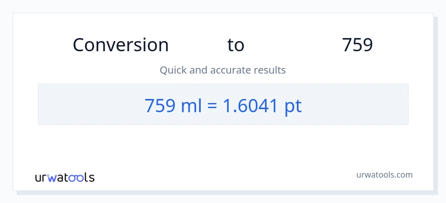 تبدیل 759 میلی‌لیتر به Pints