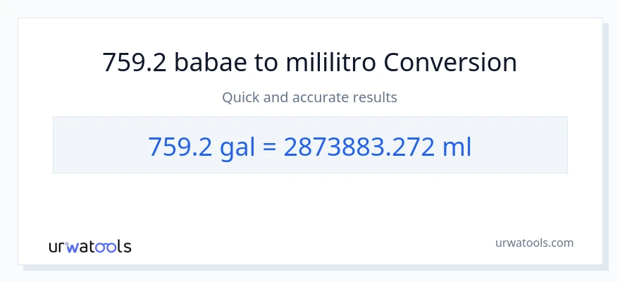 759.2 Mga galon patungong mga mililitro na conversion