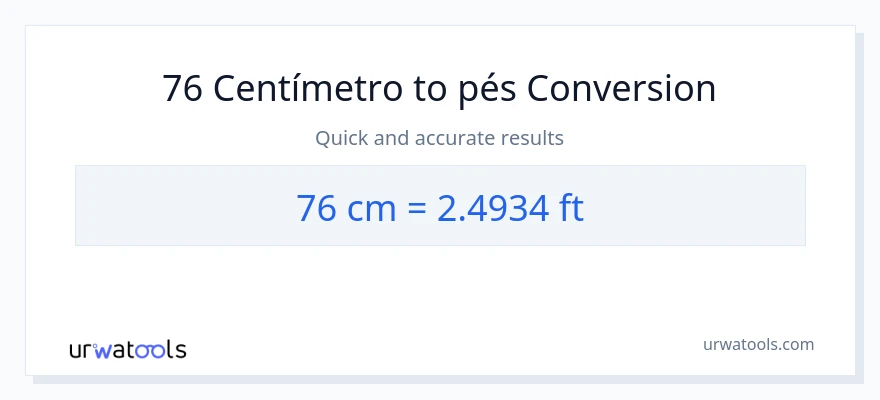 Conversão de 76 Centímetros para Pés