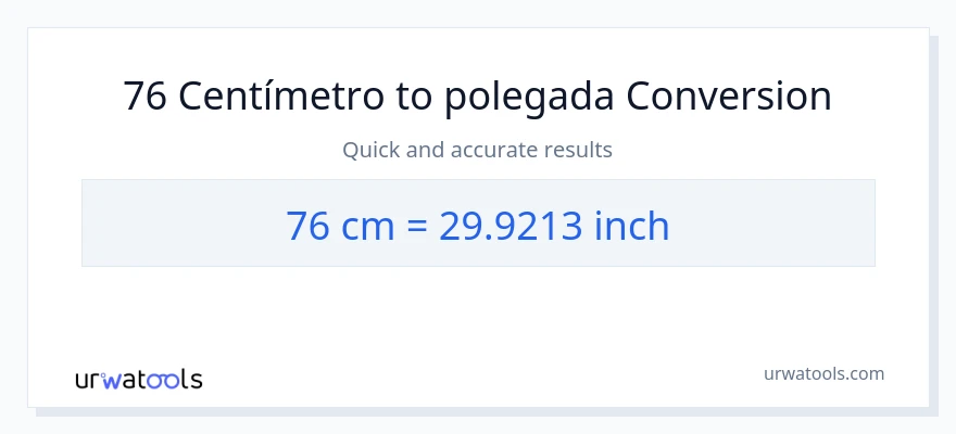 Conversão de 76 Centímetros para Polegadas