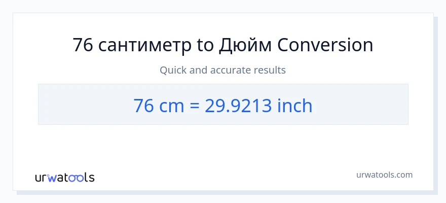 76 Сантиметры в Дюймы преобразование