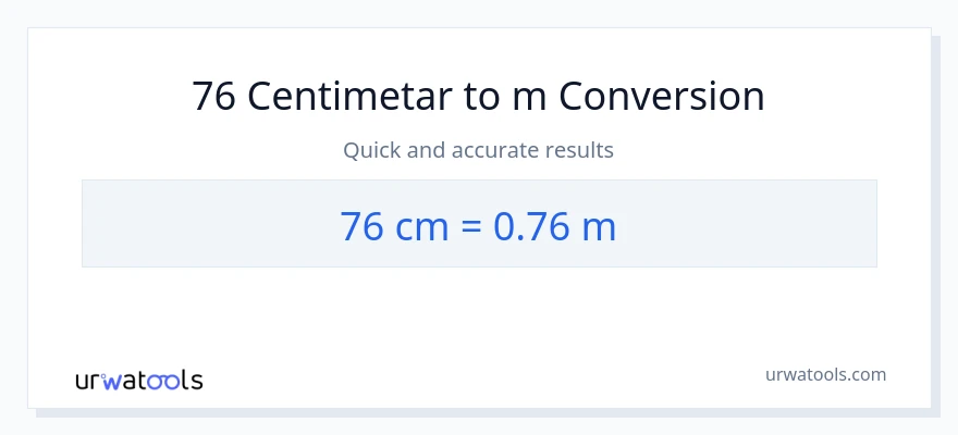 Konverzija od Centimetri do Mjerači: 76