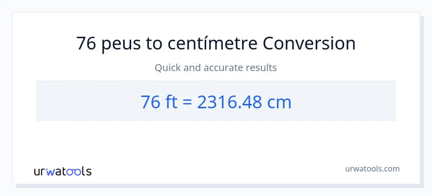 Conversió de 76 Peus a Centímetres