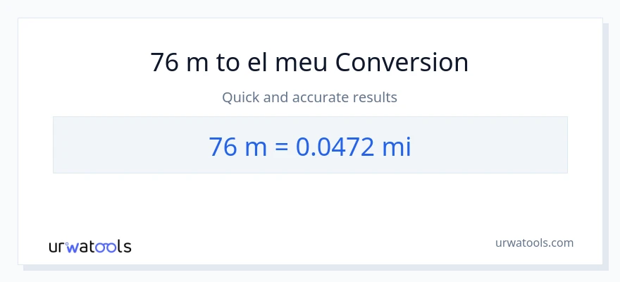 Conversió de 76 Metres a milles