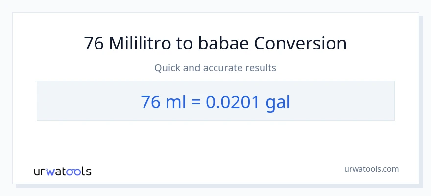 76 mga mililitro patungong Mga galon na conversion