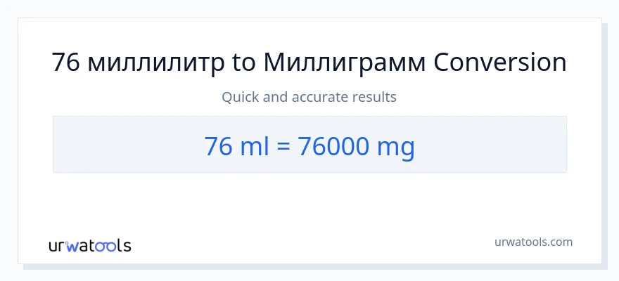 76 миллилитры в миллиграммы преобразование