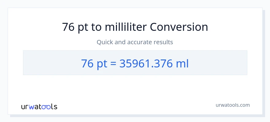 76 Pints naar milliliter conversie