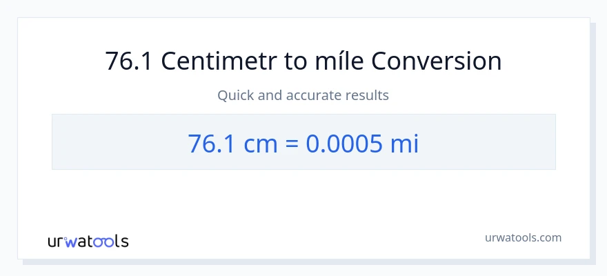 Konverze z Centimetry na míle: 76.1