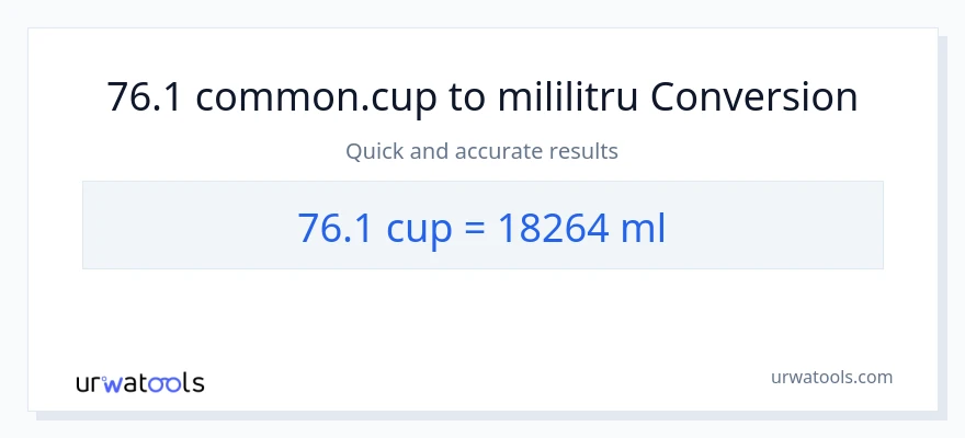 Conversie 76.1 cupe la mililitri