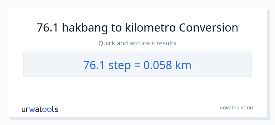 76.1 mga hakbang patungong Kilometro na conversion