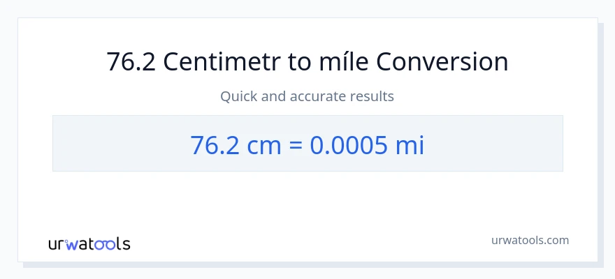 Konverze z Centimetry na míle: 76.2