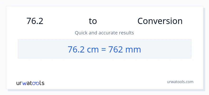 การแปลง 76.2 เซนติเมตร เป็น มิลลิเมตร