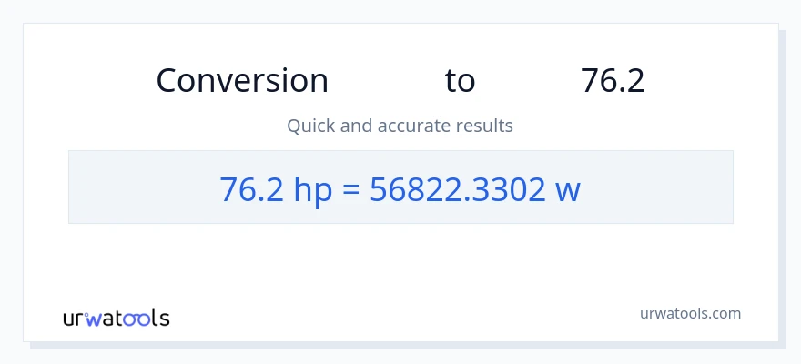 تبدیل 76.2 اسب بخار به وات