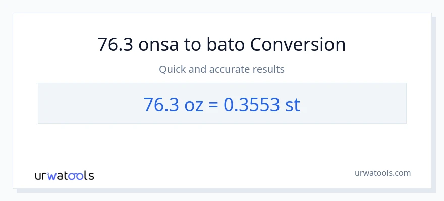 76.3 Mga onsa patungong Mga bato na conversion