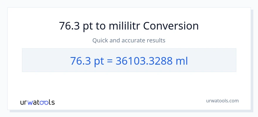 Konwersja 76.3 Pints do mililitry