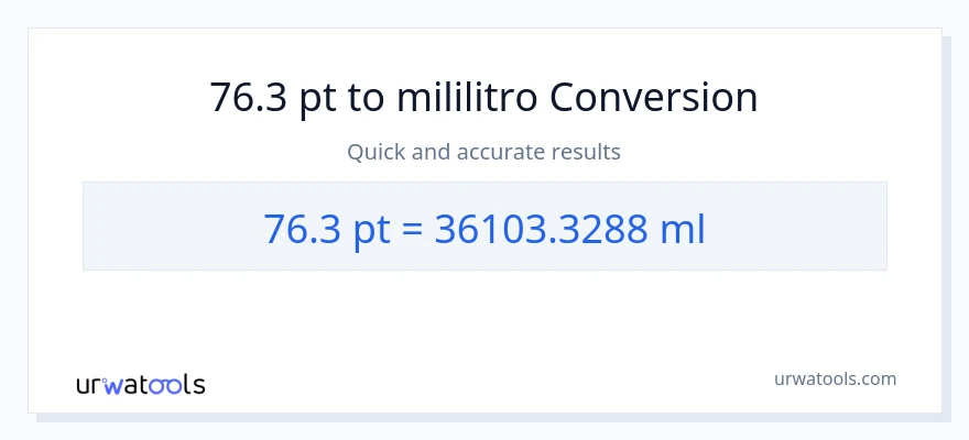 Conversão de 76.3 Pints para mililitros
