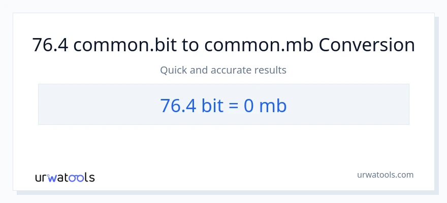 76.4 Bits zu Megabytes Umwandlung