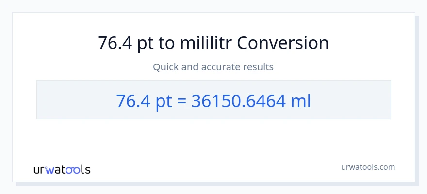Konwersja 76.4 Pints do mililitry