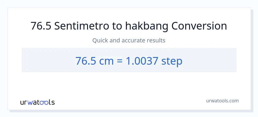 76.5 Mga Sentimetro patungong mga hakbang na conversion
