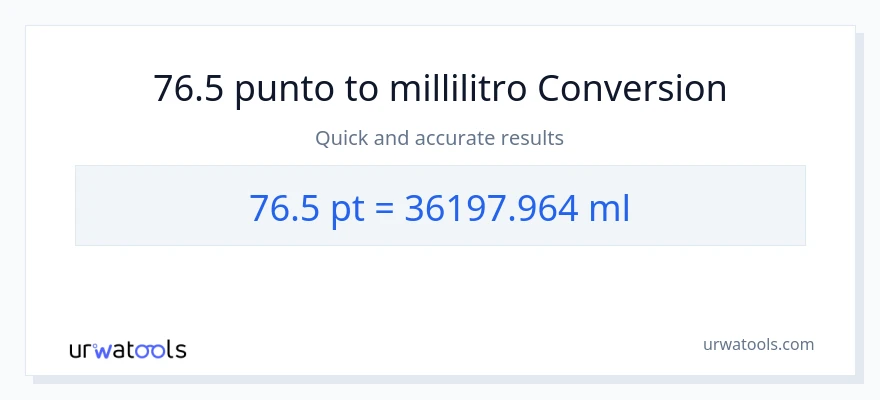 Conversione da 76.5 Pints a millilitri