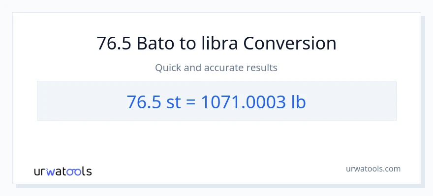 76.5 Mga bato patungong Lbs na conversion