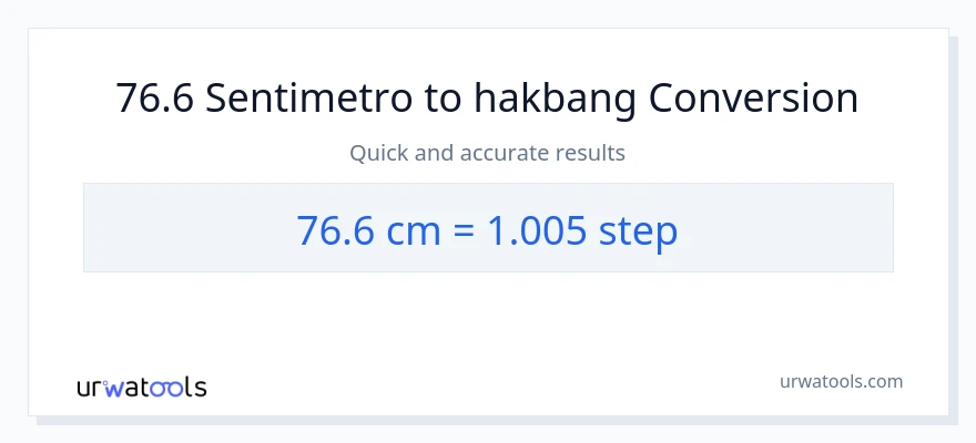 76.6 Mga Sentimetro patungong mga hakbang na conversion
