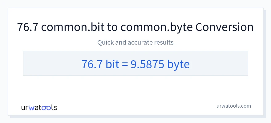 76.7 Bits 到 Bytes 轉換