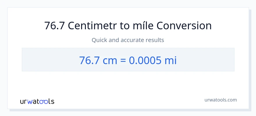Konverze z Centimetry na míle: 76.7