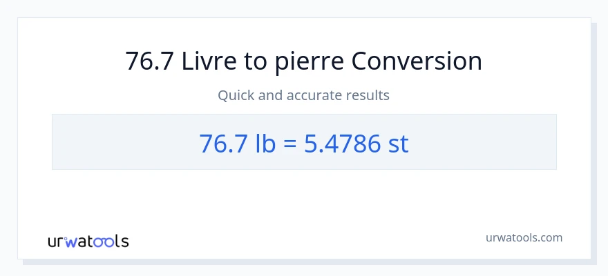 Conversion 76.7 Lbs vers Pierres