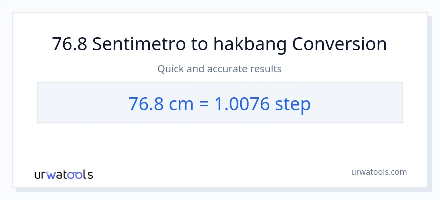 76.8 Mga Sentimetro patungong mga hakbang na conversion