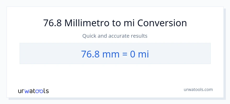 Conversione da 76.8 millimetri a miglia