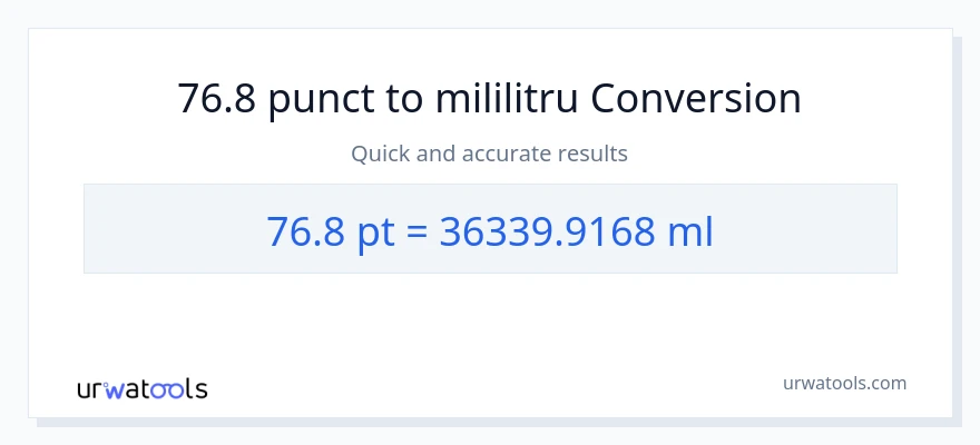 Conversie 76.8 Pints la mililitri