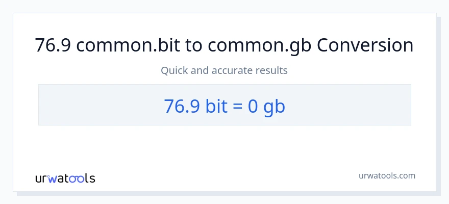 76.9 Bits til Gigabytes konvertering