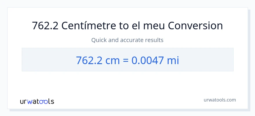 Conversió de 762.2 Centímetres a milles