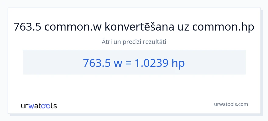 763.5 vati uz zirgspēki konversiju