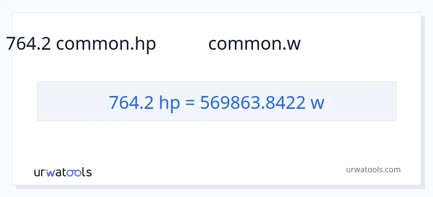 764.2 ಅಶ್ವಶಕ್ತಿ ರಿಂದ ವ್ಯಾಟ್ಸ್ ಪರಿವರ್ತನೆ