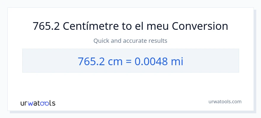 Conversió de 765.2 Centímetres a milles