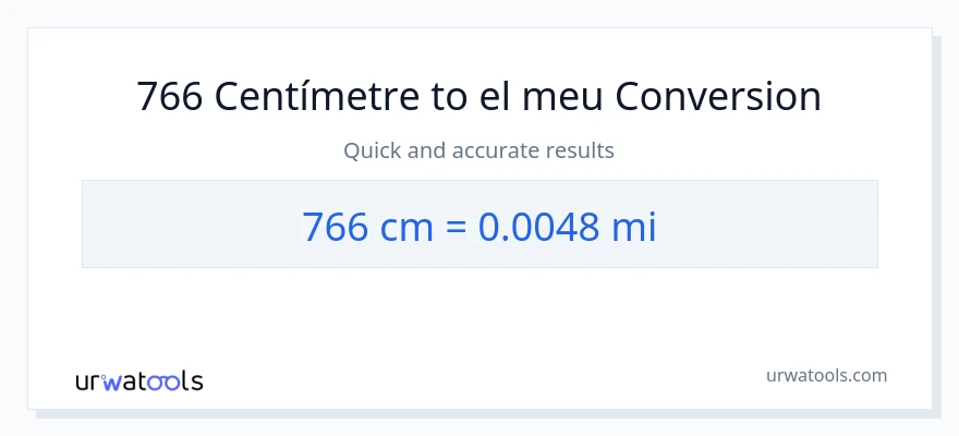 Conversió de 766 Centímetres a milles