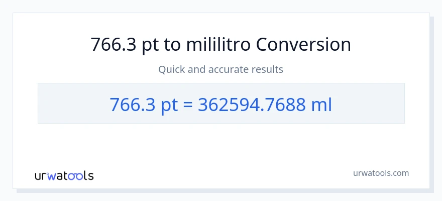766.3 Pints patungong mga mililitro na conversion