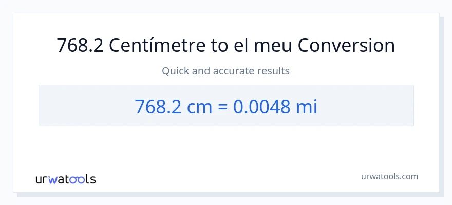 Conversió de 768.2 Centímetres a milles